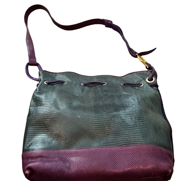 Sharif Purple Vintage Leather Hobo Shoulder Bag Large - Picture 5 of 11